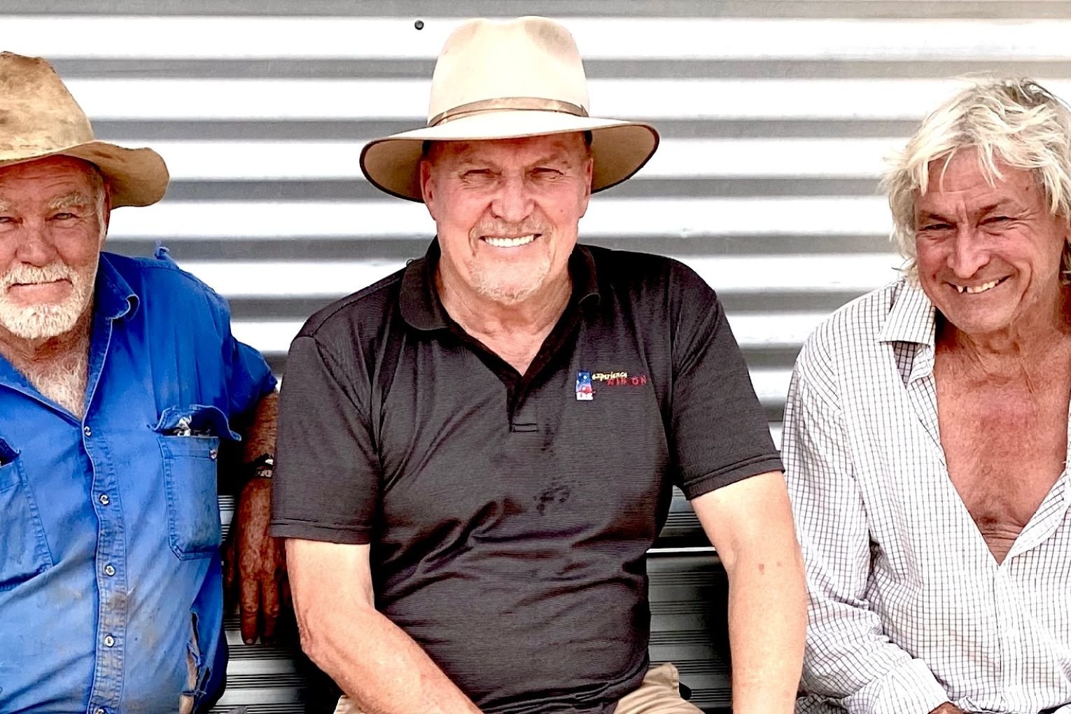 It's all about the people - Winton locals Mick Seymour, author John Elliott and Winton builder Gary Mann.