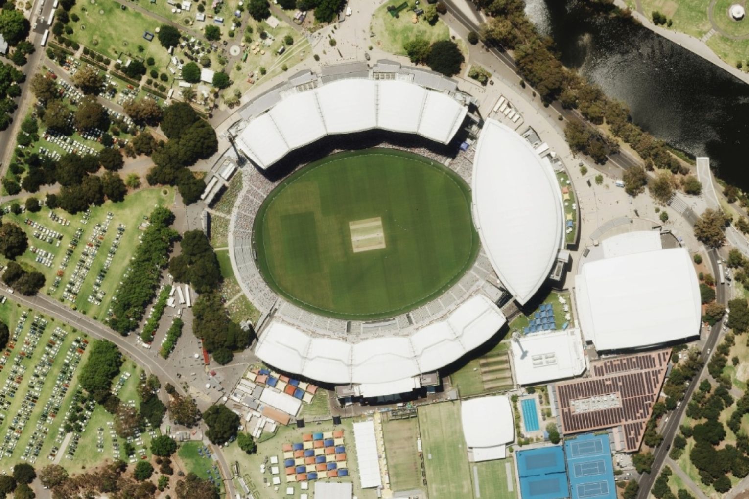 Adelaide Oval from the air. Photo: Aerometrex/Facebook
