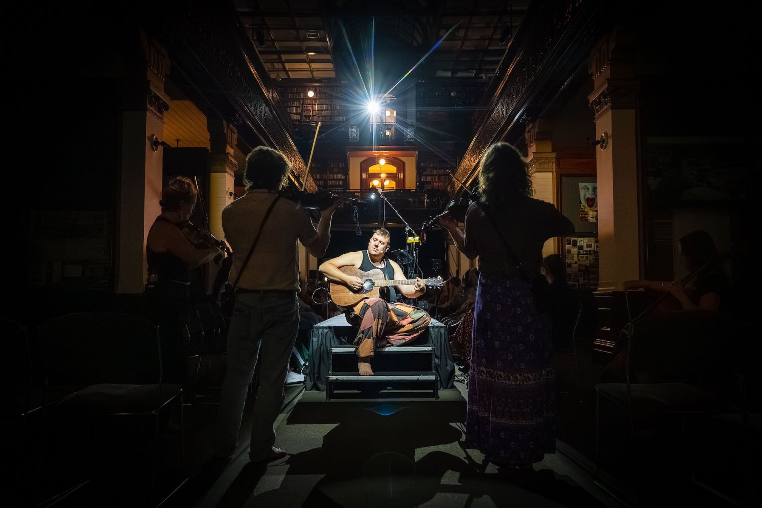 Phil Grainger has spent this year's Adelaide Fringe in his most memorable South Australian venue yet: the Mortlock Chamber at the State Library of South Australia. Photo: Matt Taylor / Mondo Creative / Supplied