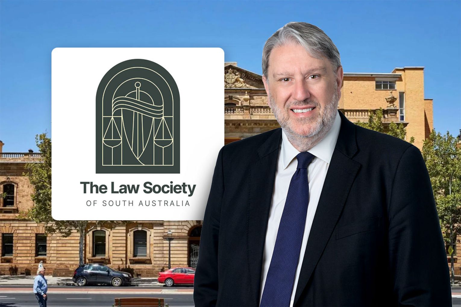 Law Society of South Australia President David Colovic has called on fellow lawyers to uphold the rule of law in an increasingly destabilised world. Graphic: James Taylor
