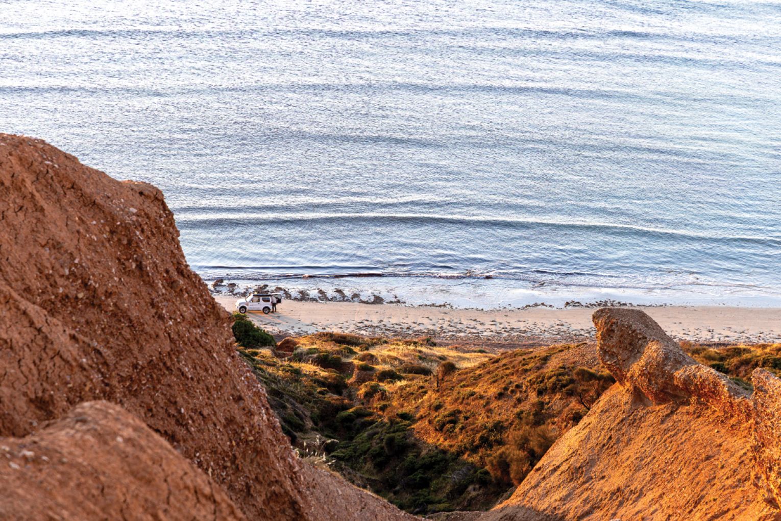 The cascading Martian-like escarpments of Sellicks Beach.