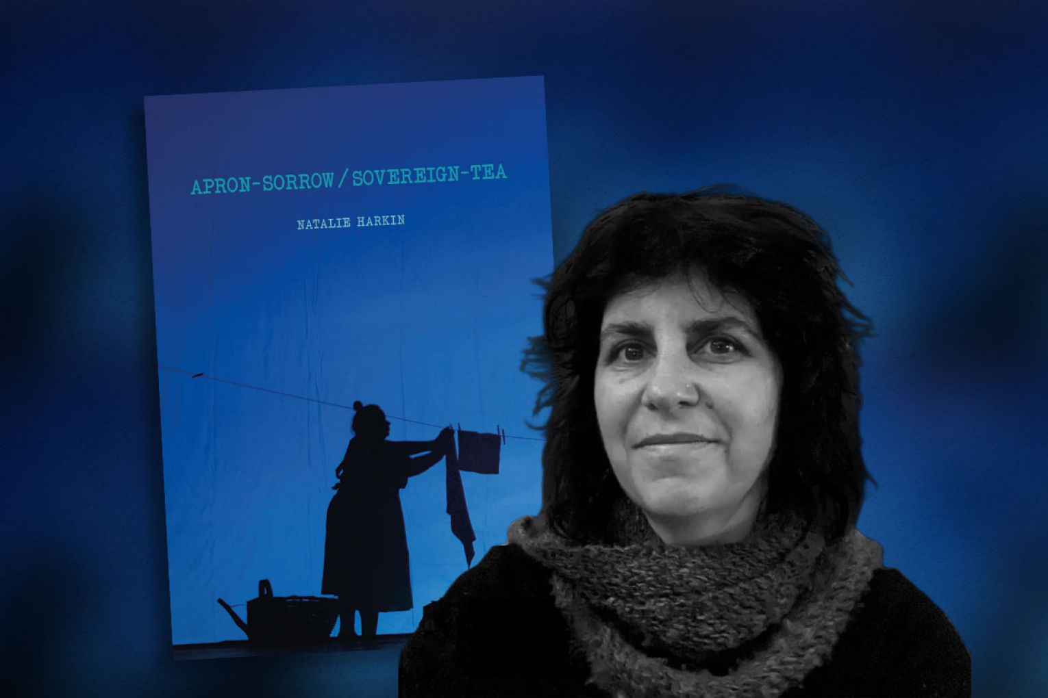 Poet and artist Natalie Harkin's book Apron-Sorrow / Sovereign-Tea was published by Wakefield Press in 2025.