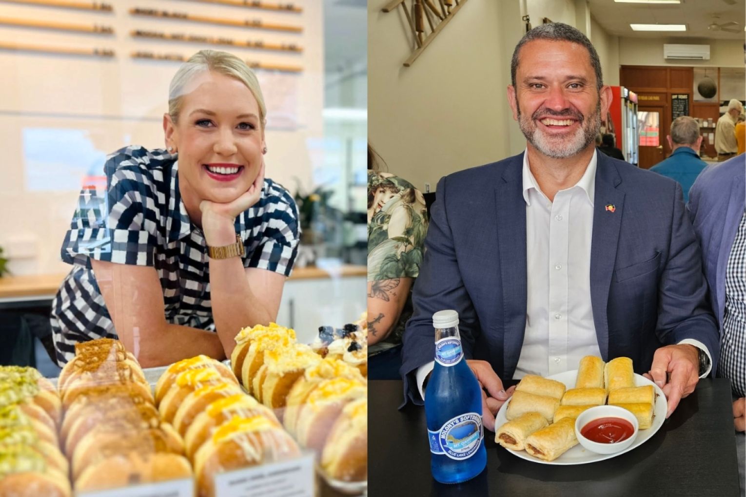 Kyam Maher has reached his campaign goal of eating a sausage roll at 50 locations, while Ashton Hurn got her own flavour of doughnut.