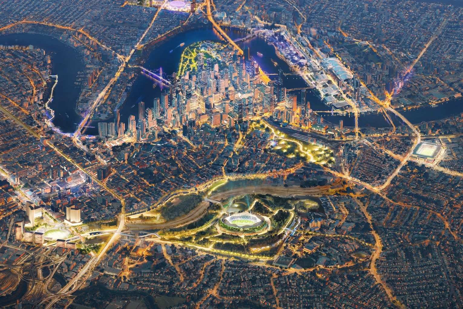 New renders for Brisbane Stadium in Victoria Park 