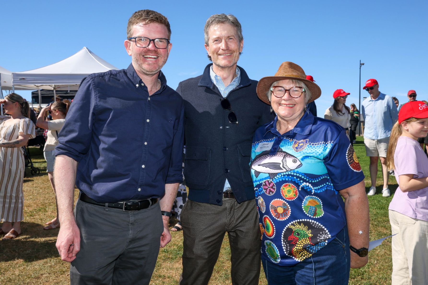 Chris Picton, Michael Hickinbotham and Moira Were