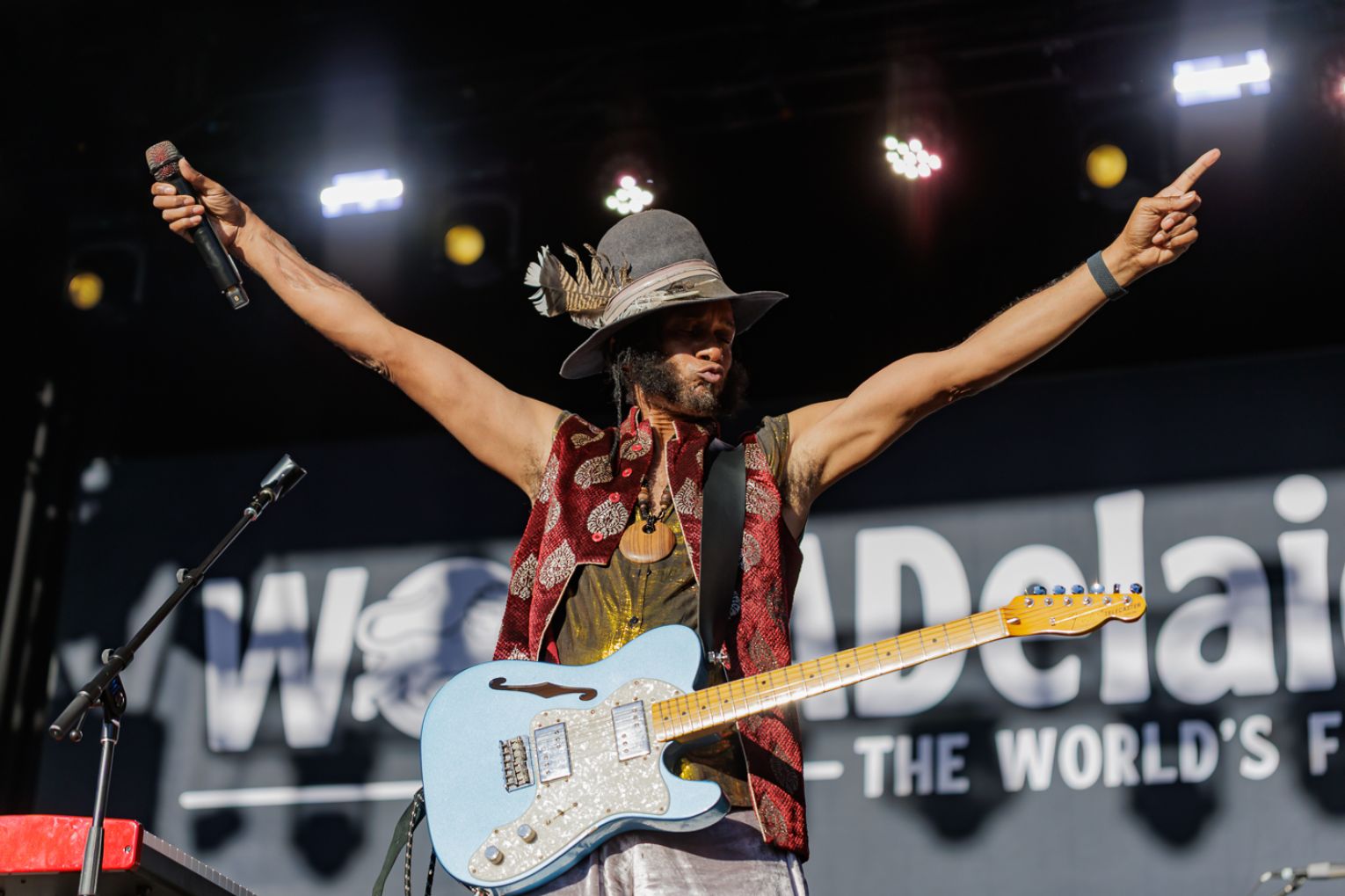 American blues and roots artist Xavier Amin Dphrepaulezz, better known by his stage name Fantastic Negrito, provided an electric performance at WOMADelaide 2026. Photo: Ben Kelly.