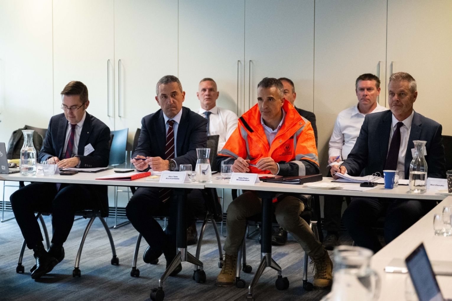 Premier Peter Malinauskas and Energy and Mining Minister Tom Koutsantonis attended a roundtable about the global fuel crisis. Photo: Supplied