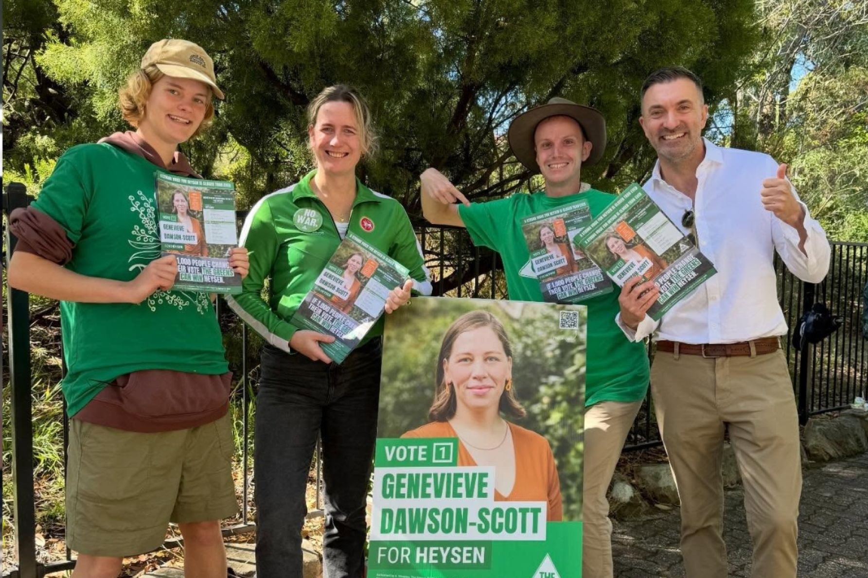 Greens Leader Robert Simms on election day. Picture: Facebook