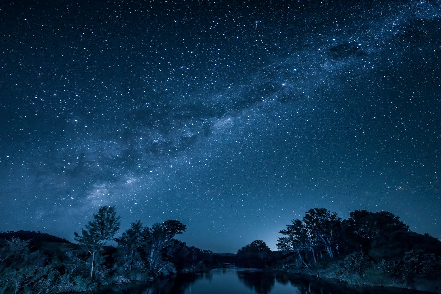 A shot of the Milky Way over a river, captured by Dr Ken Wishaw.
