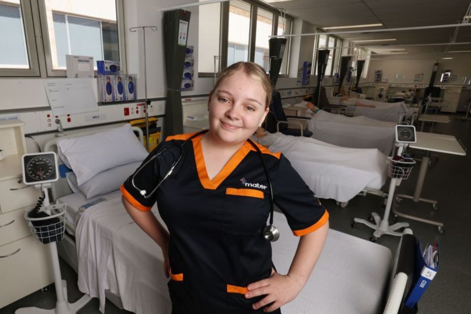 Lucy Newland one of a this year's record 173 students who graduated from Mater Education’s Diploma of Nursing program. Picture: Mater
