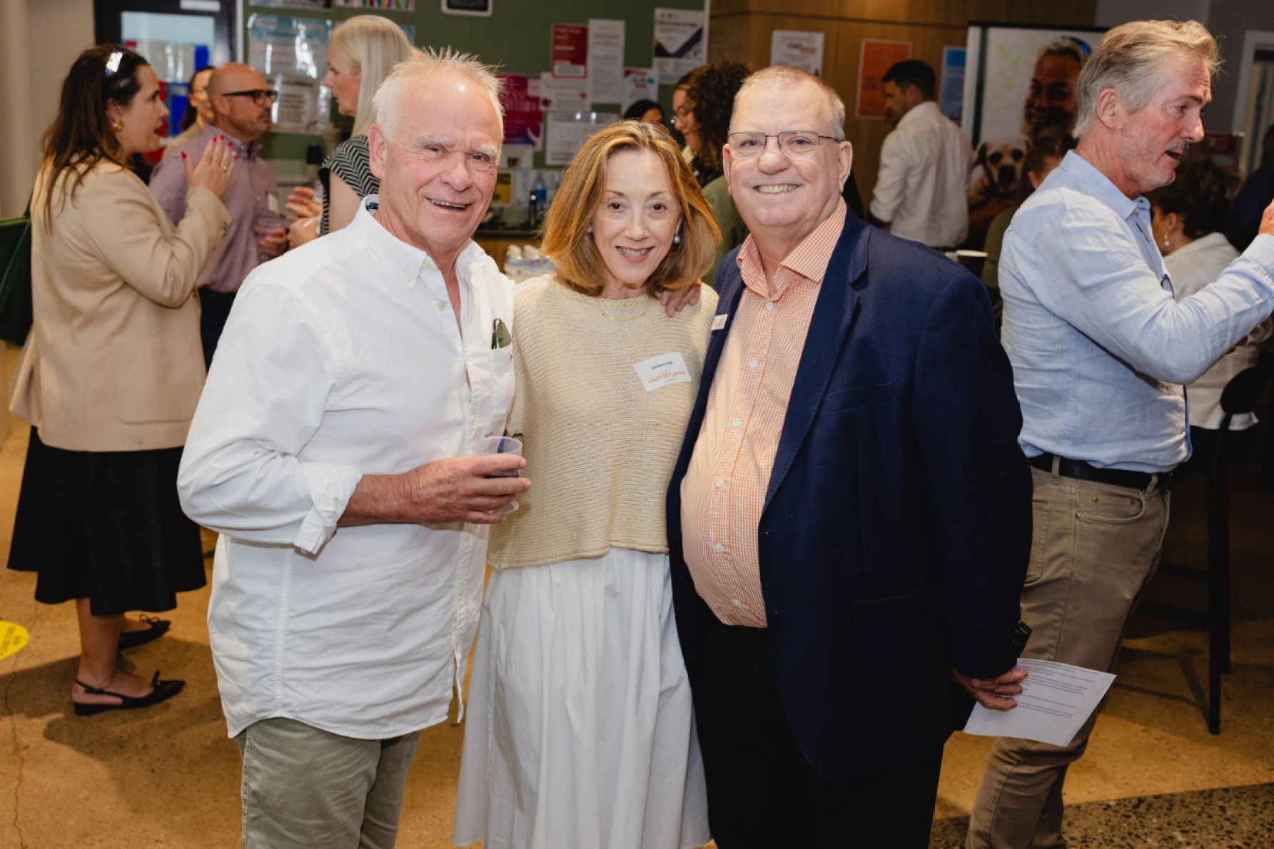 Mark and Julianne Hall with Chris Burns