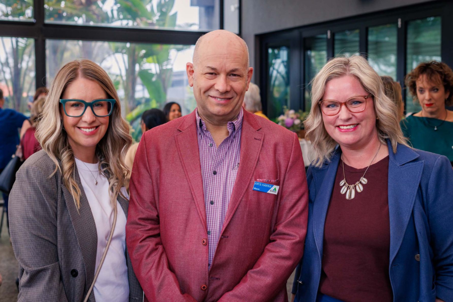 Megan Potter, Mayor Kris Hanna and Sarah Vinall,