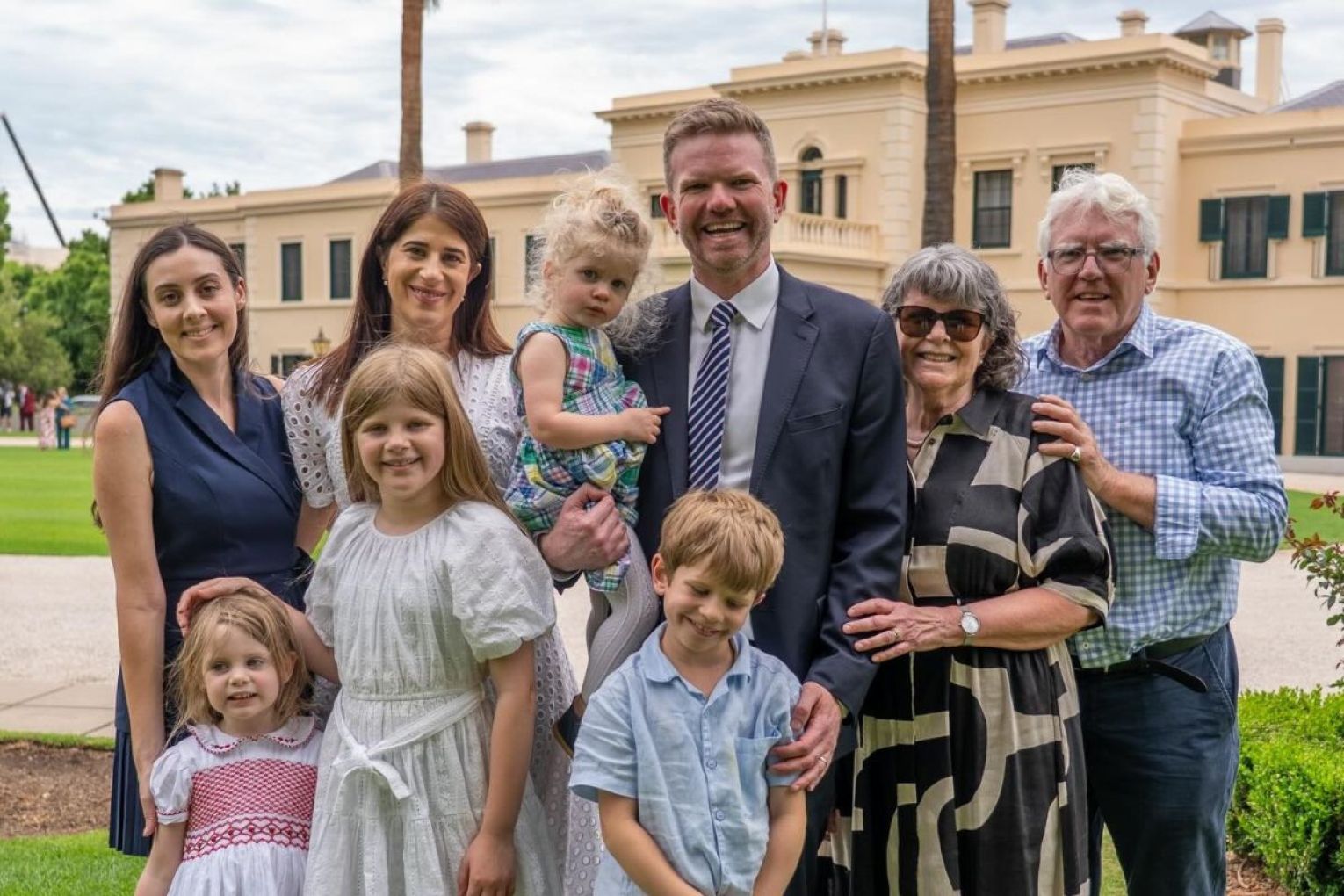 After a tragic loss in the family, State Development Minister Chris Picton was surrounded by family at the swearing in ceremony at Government House last week. Picture: Facebook.