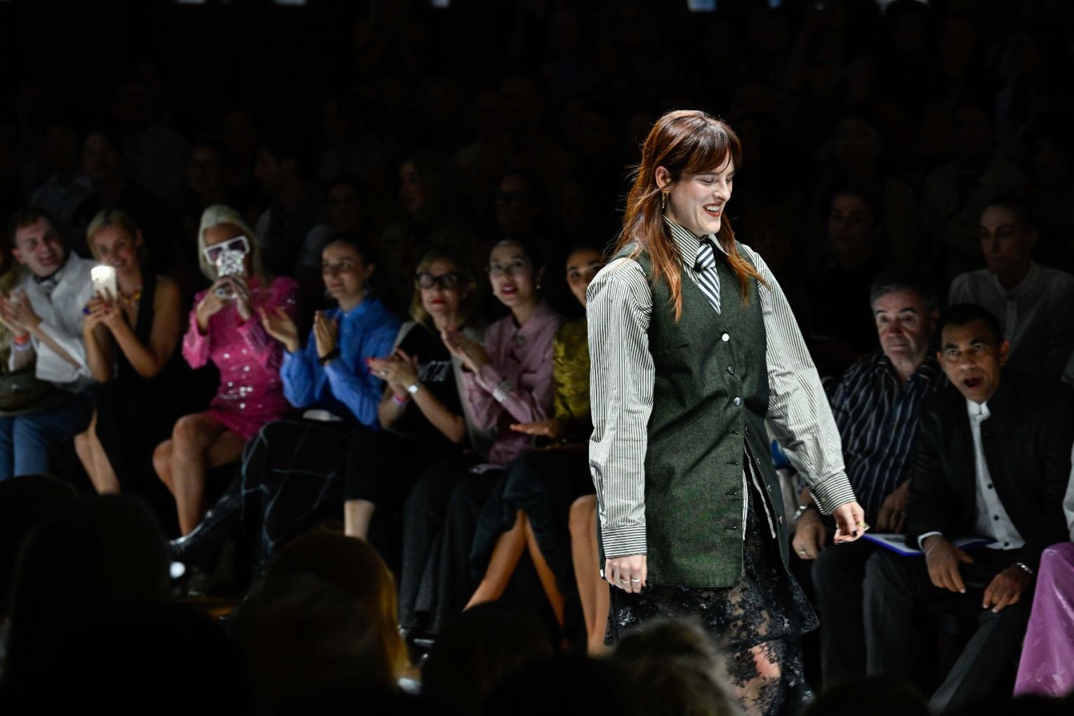 Rachel after her Melbourne Fashion Festival runway. Picture: Supplied. 