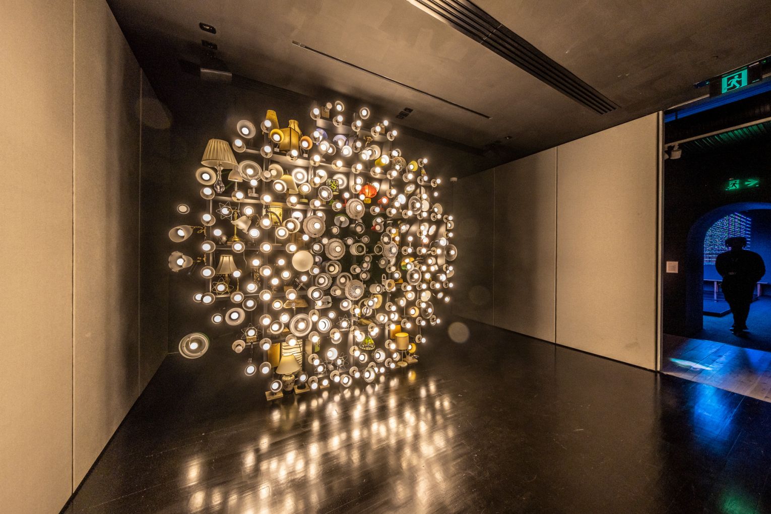 LuxuryLogico, Solar 2010, lampshades, light fittings, LED lights, MaxMSP programming. Image courtesy of the Artist and the White Rabbit Collection, Sydney.