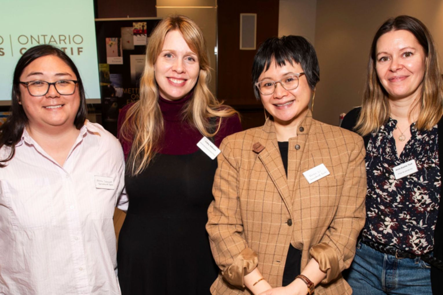 UQP's Cathy Valance (second from left) with Canadian publishers and editors Emma Sakamoto (Groundwood Books), Karen Li (Groundwood Books) and Anne-Sophie Troit (Prise de parole Inc). Photo: Arthur Mola Photography