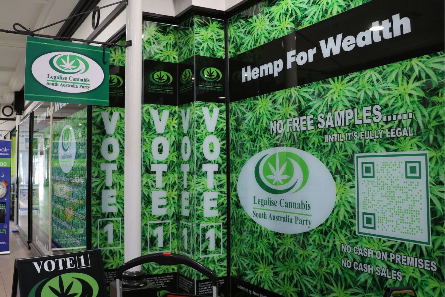 Legalise Cannabis SA has unveiled a mock cannabis dispensary today. Photo: supplied.