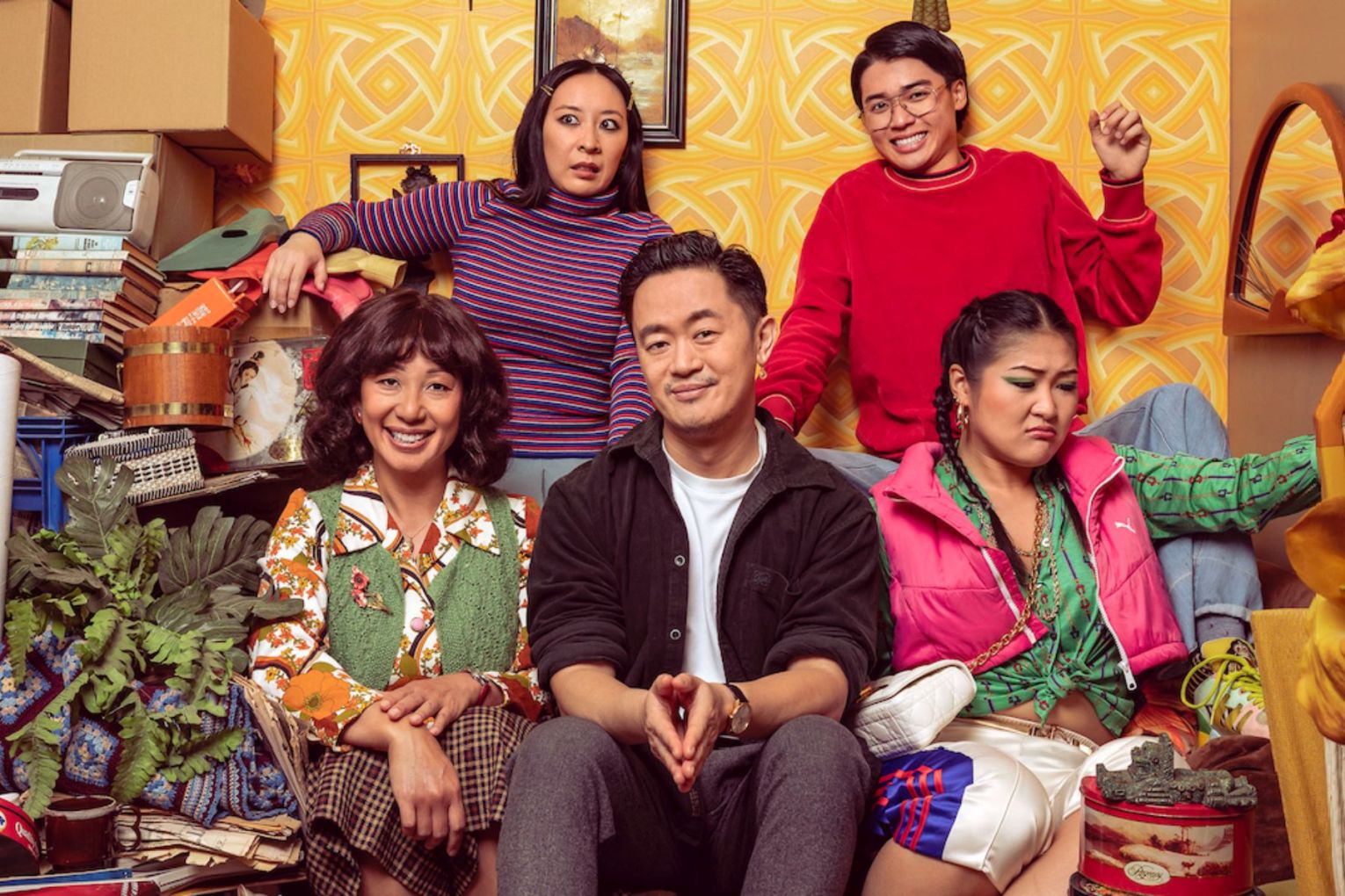 Writer Benjamin Law with the cast of his play, Torch the Place, Queensland Theatre Company's latest production at the Bille Brown Theatre. Photo: Sam Scoufus