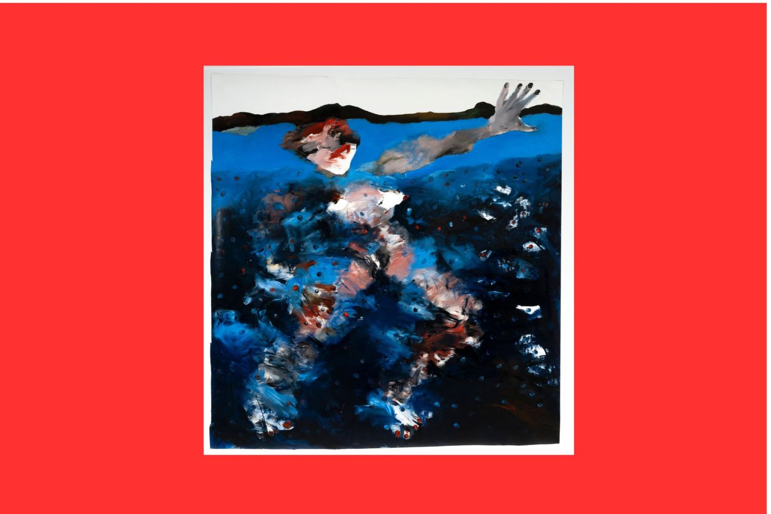 Gordon Shepherdson's Swimmer in ocean of eyes (1991) is one of the works currently being exhibited at Philip Bacon Galleries.