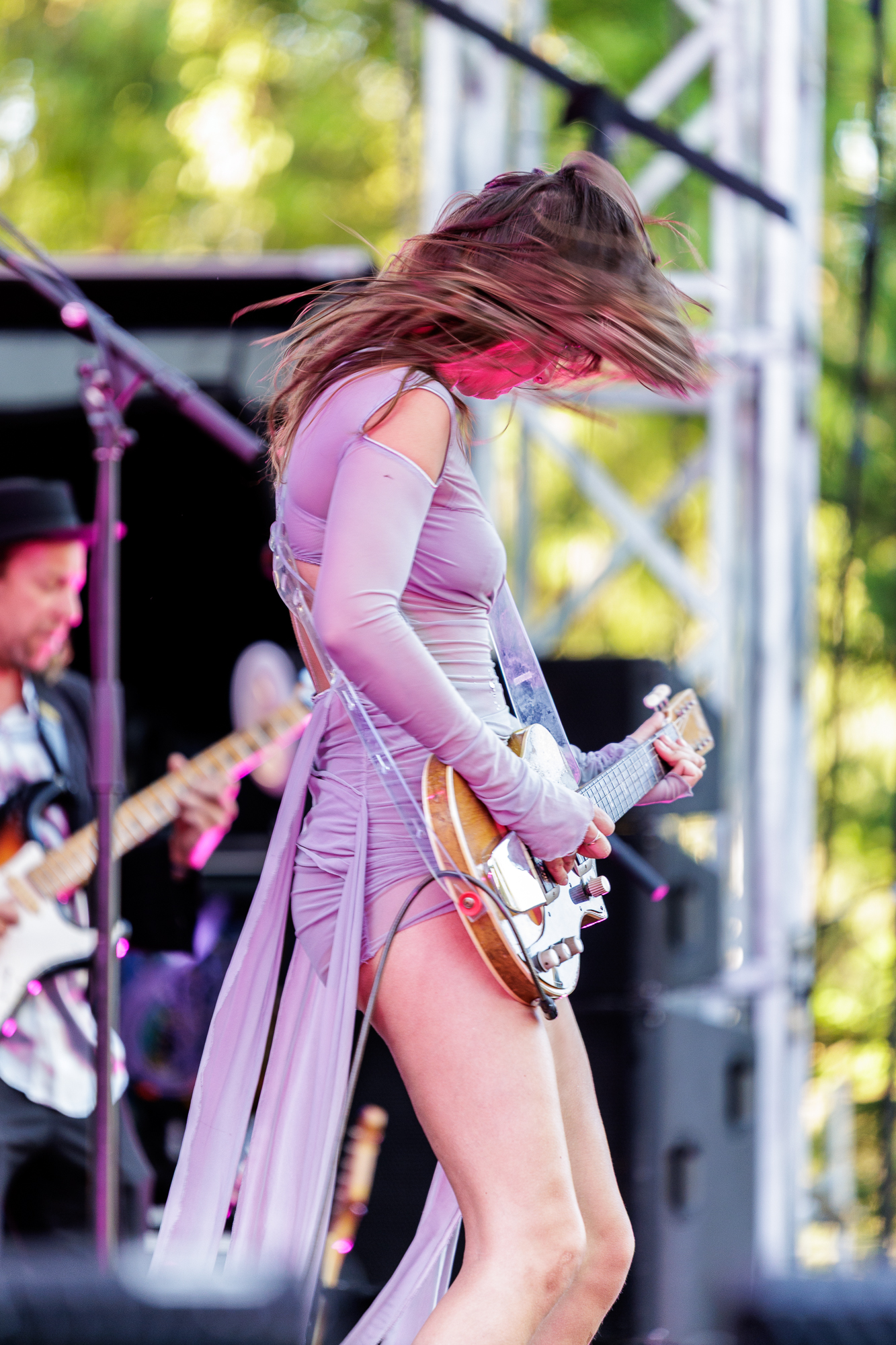 My Baby bass player and lead singer Cato van Dijck at WOMADelaide 2026. Photo: Ben Kelly.