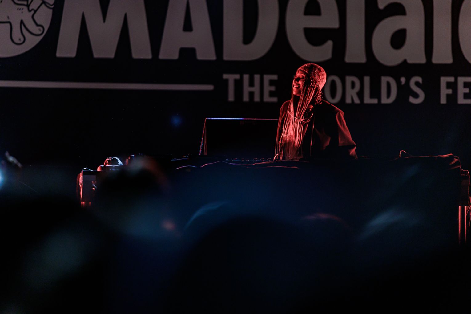 Megatronic – UK-born DJ Megane Quashie – had the dance floor pumping on Sunday night of WOMADelaide 2026. Photo: Ben Kelly.