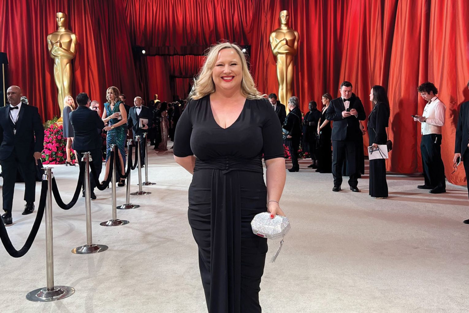Kacy looking glamorous at the Oscars in 2023.