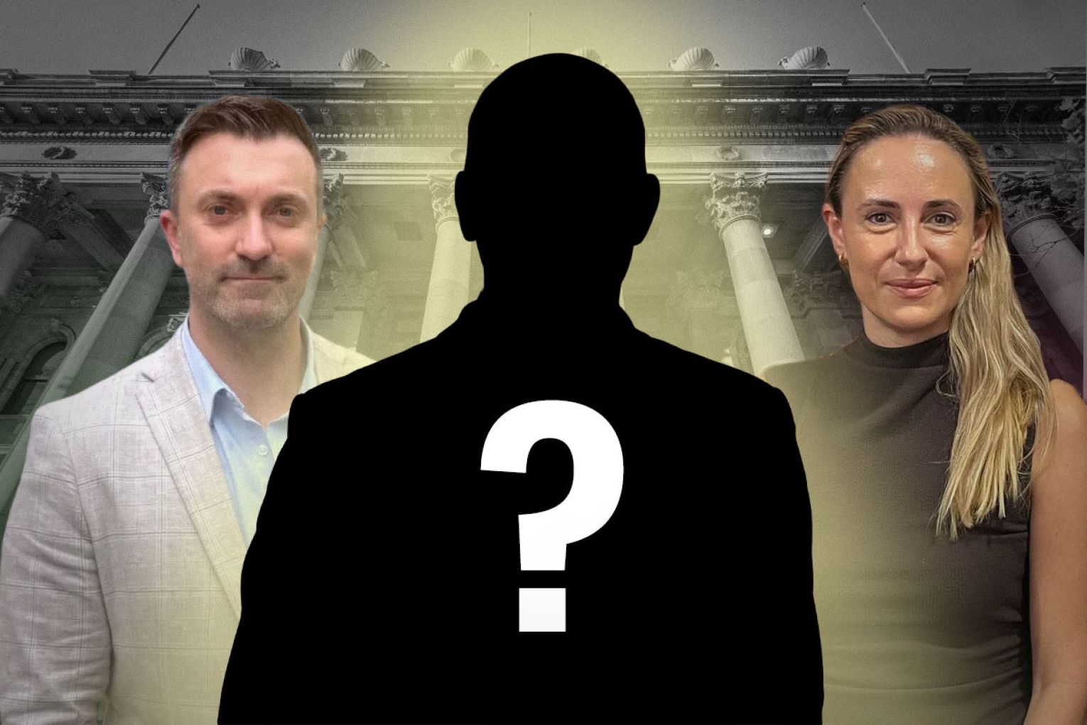 The search for a new LGA boss comes as Upper House politician Sarah Game (right) disputes the need for local government. Greens leader Robert Simms (left) says the sector does important work. Graphic: Liam McAlister/InDaily