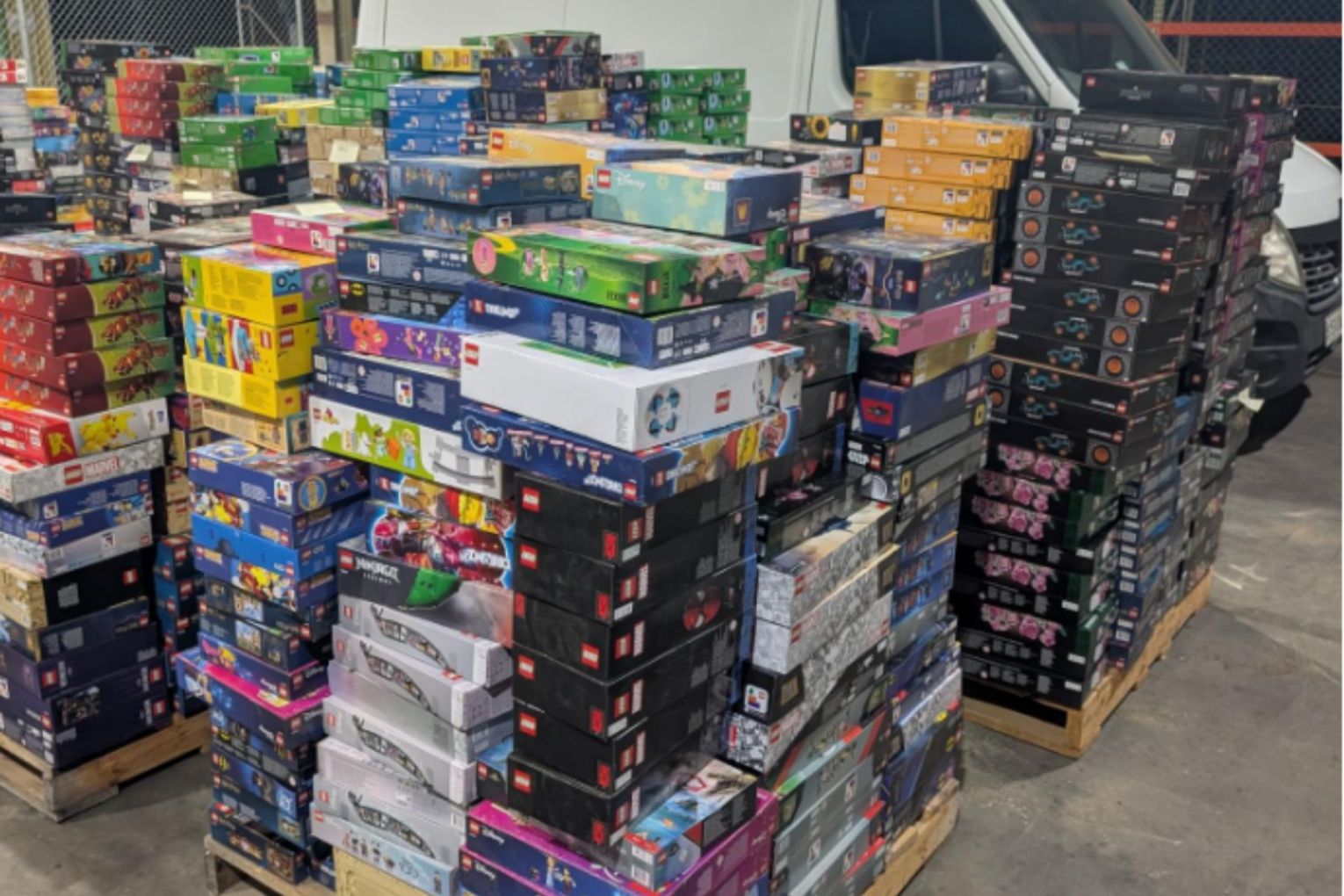 A man and woman have been arrested and charged after allegedly stolen Lego valued at $320,000 was found at a Dudley Park home. Picture: SA Police