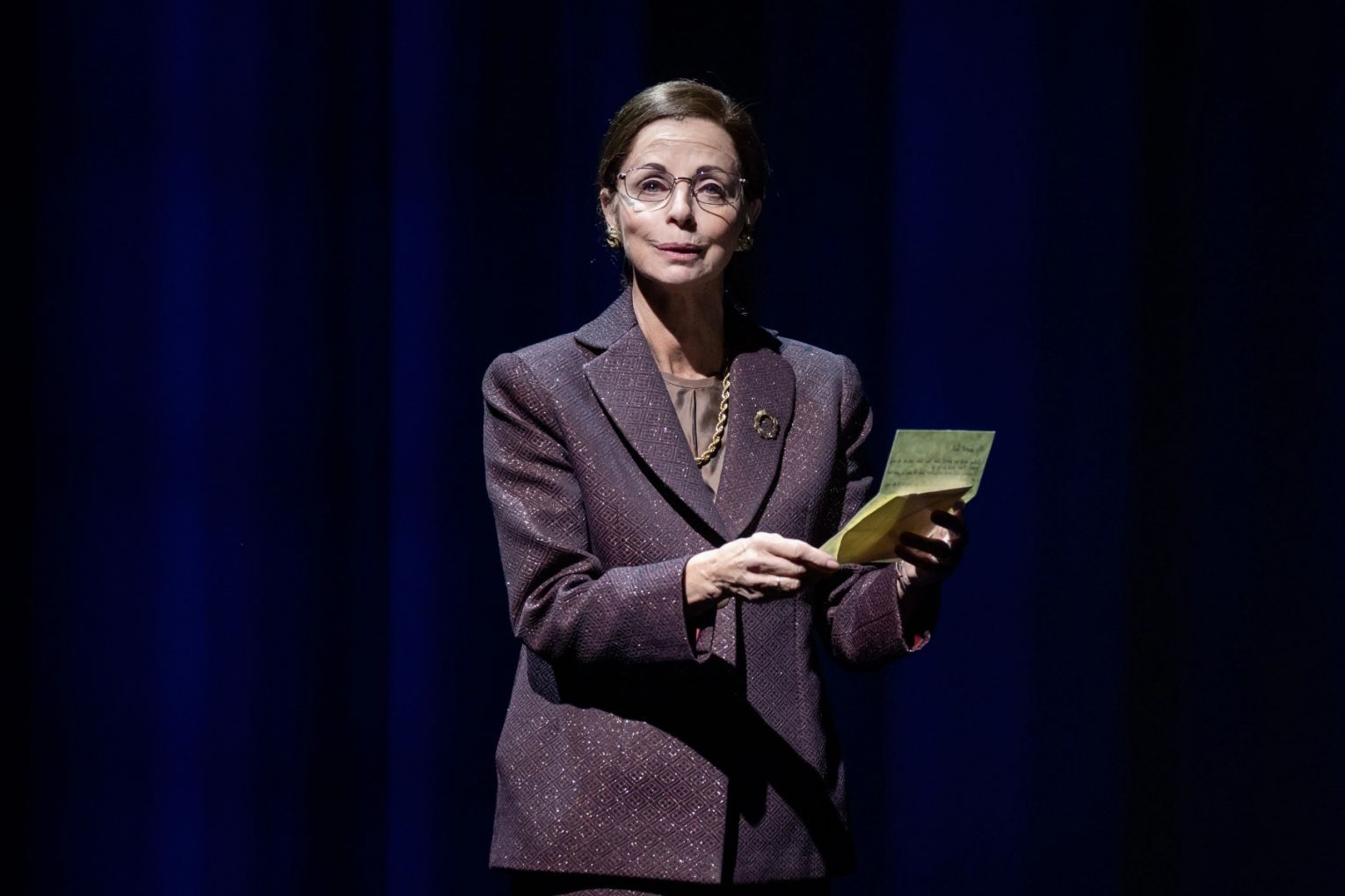 Heather Mitchell nails the role as Ruth Bader Ginsburg. Photo: Supplied