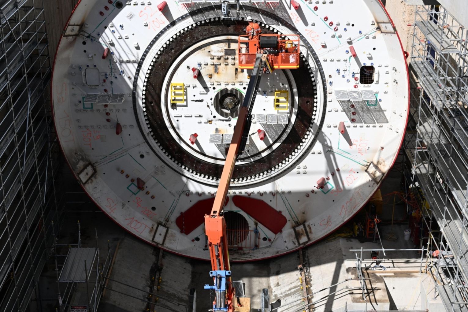 Once assembled, the tunnel boring machine will be roughly 15 metres in diameter. Photo: Supplied