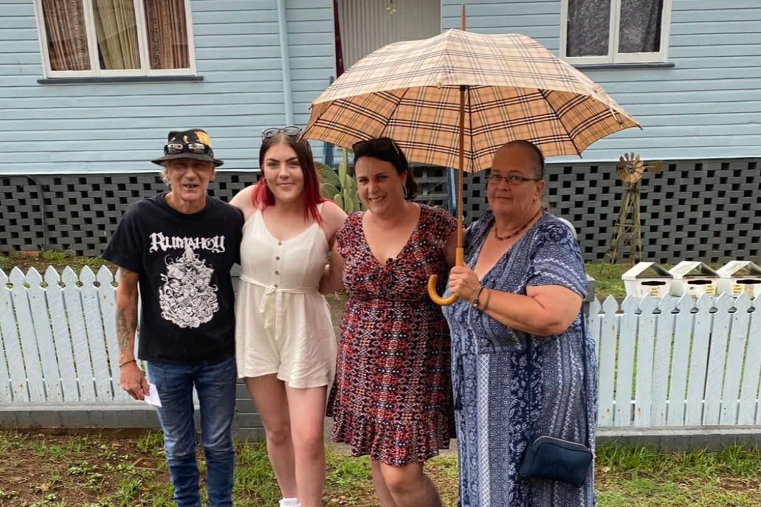 Tony Aspden, grandaughter Madeline, daughter Rebecca and wife Victoria.