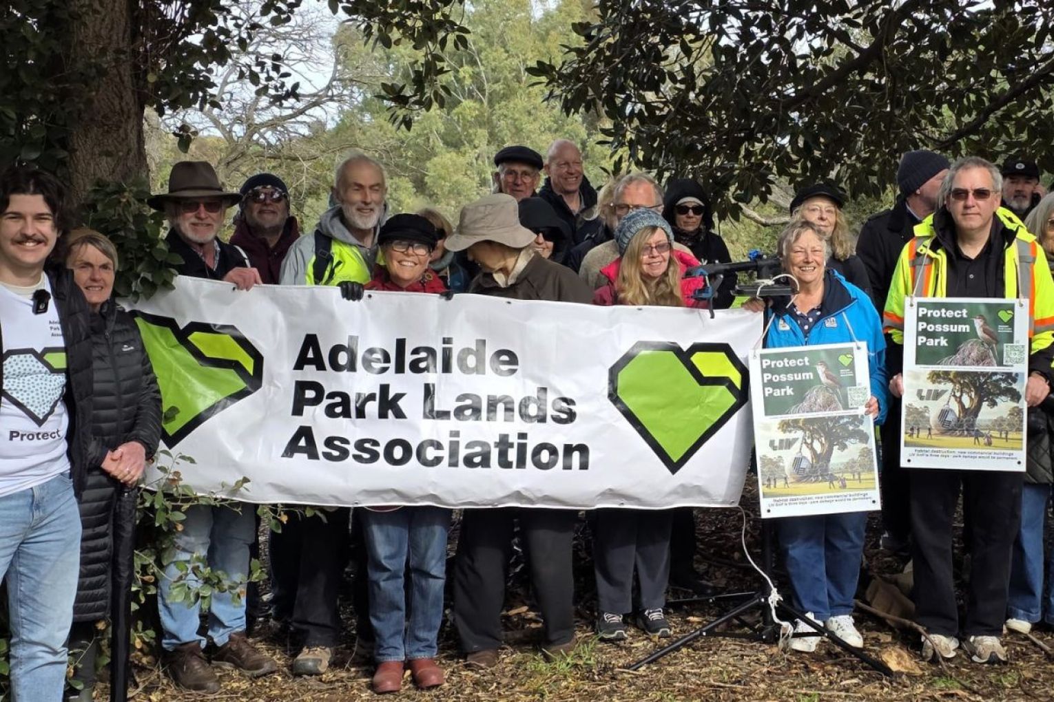 The Adelaide Park Lands Association will be hosting a vigil for 585 trees that are set to be chopped for the North Adelaide Golf Course development. Photo: Adelaide Park Lands Association.