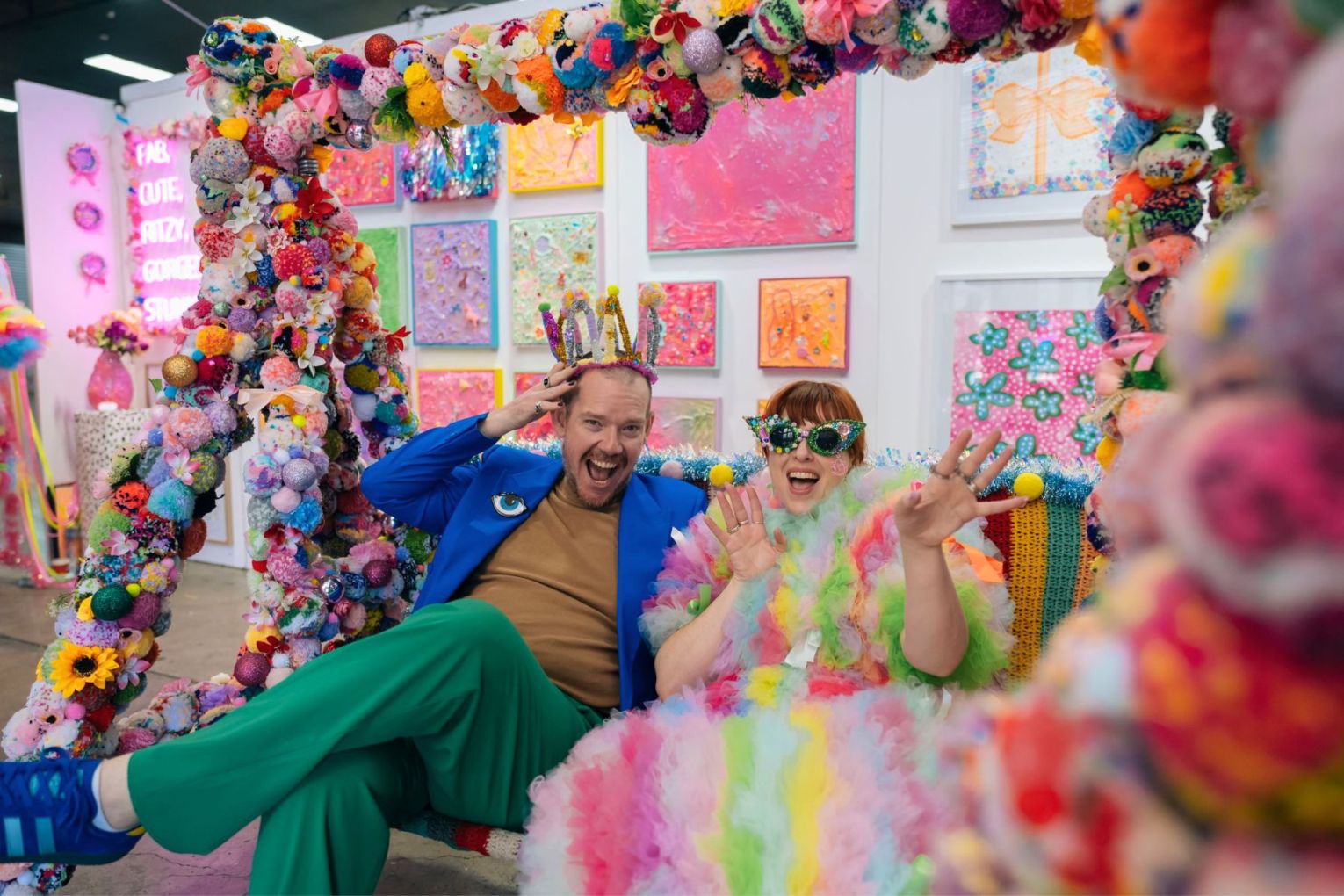 Keegan Buzza and Rachel Burke at last year's Affordable Art Fair in Brisbane.