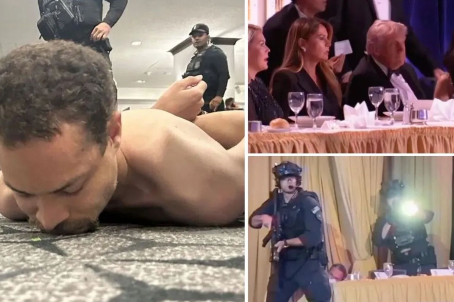 Chaos erupted at the White House Correspondents' Dinner when a gunman stormed the lobby. Picture: TND