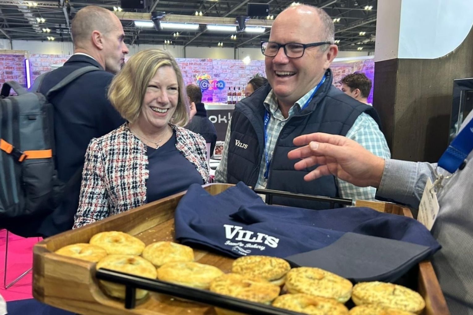 Current Vili’s CEO Tom Sullivan (right) – the company’s first non-family CEO – was in the UK to celebrate the milestone. Photo: LinkedIn