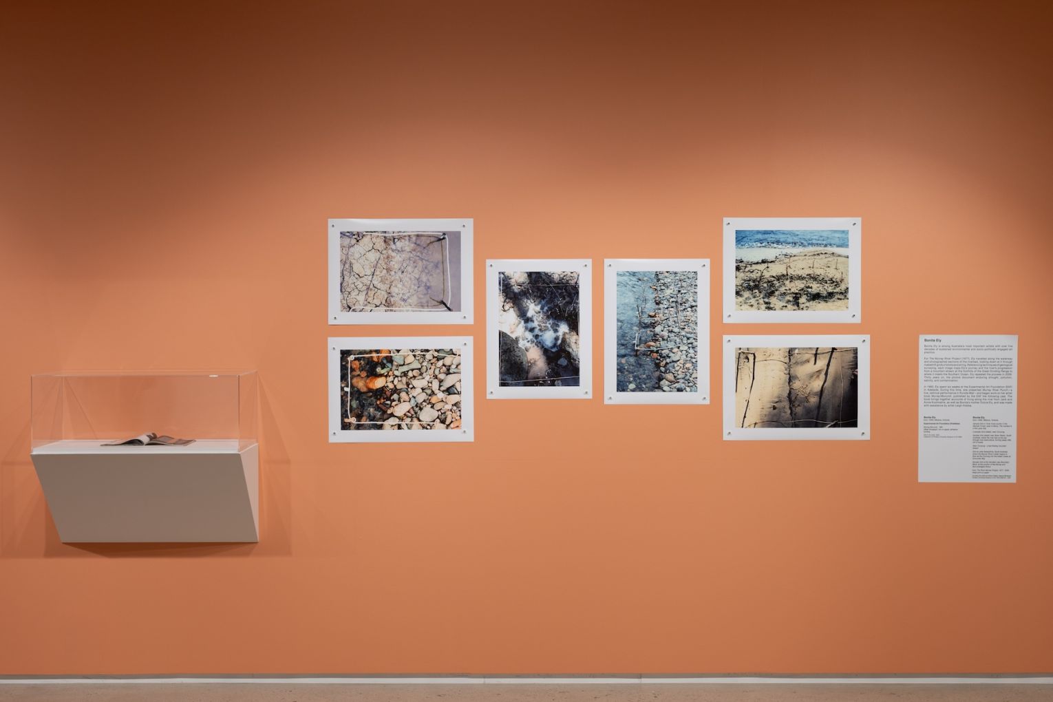 Installation view: Bonita Ely, The Murray River Project, 1977, 2026. Courtesy the artist and Milani Gallery, Meanjin/Brisbane , Anarchive: knowledge follows form, Flinders University Museum of Art, Adelaide, 27 April – 19 June 2026. Photo: Anna Fenech / Supplied