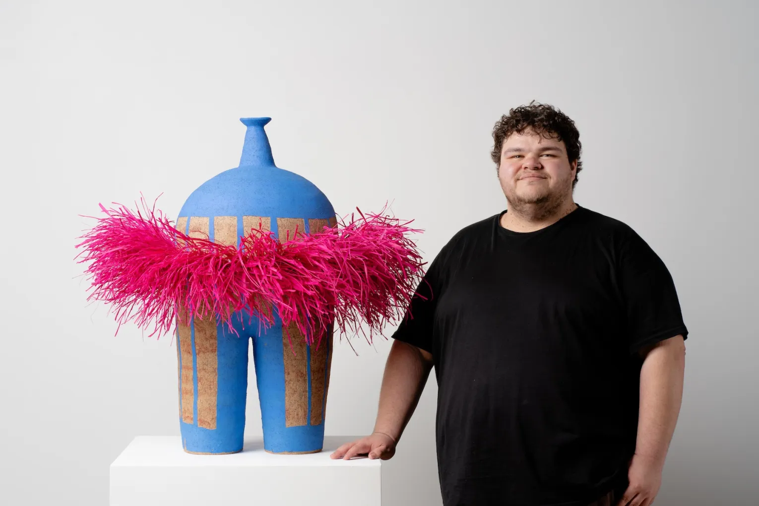 Arrernte artist Alfred Lowe turned to clay just five years ago. Photo: Andy Francis / APY Art Centre Collective