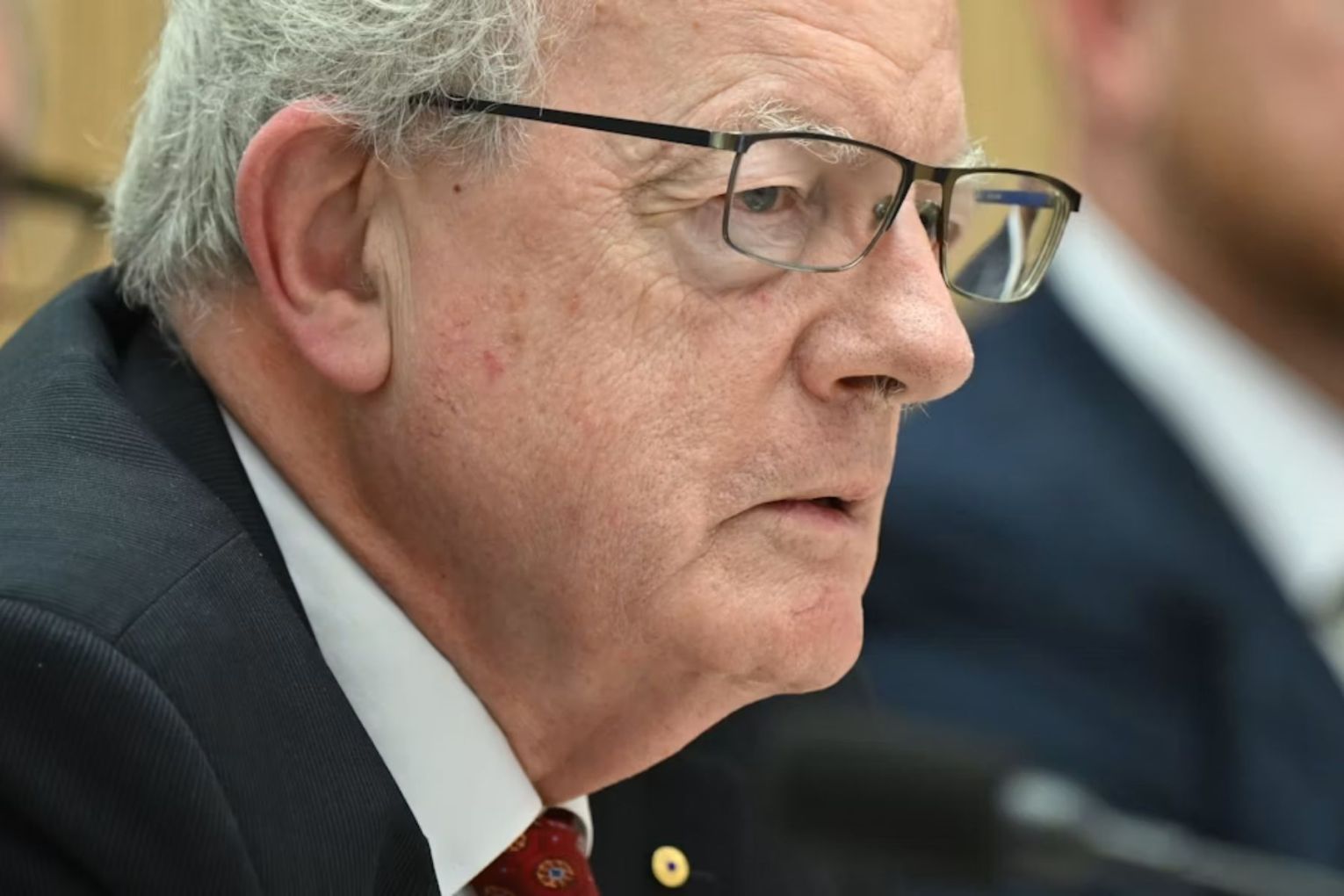 National Anti-Corruption Commission chief Paul Brereton speaks during an inquiry at Parliament House. Picture: Lukas Coch/AAP