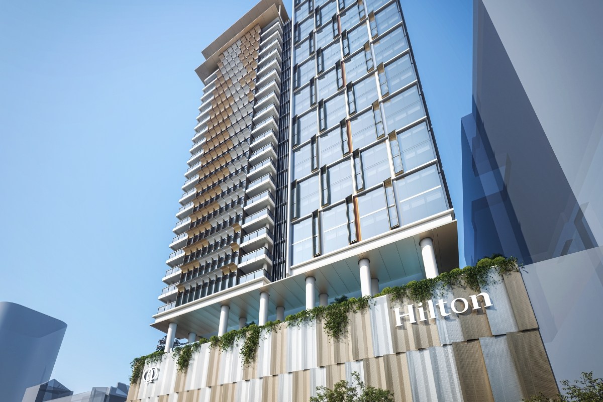 View of High-end of town: Office block's $18m sale and new luxury Hilton hotel ...