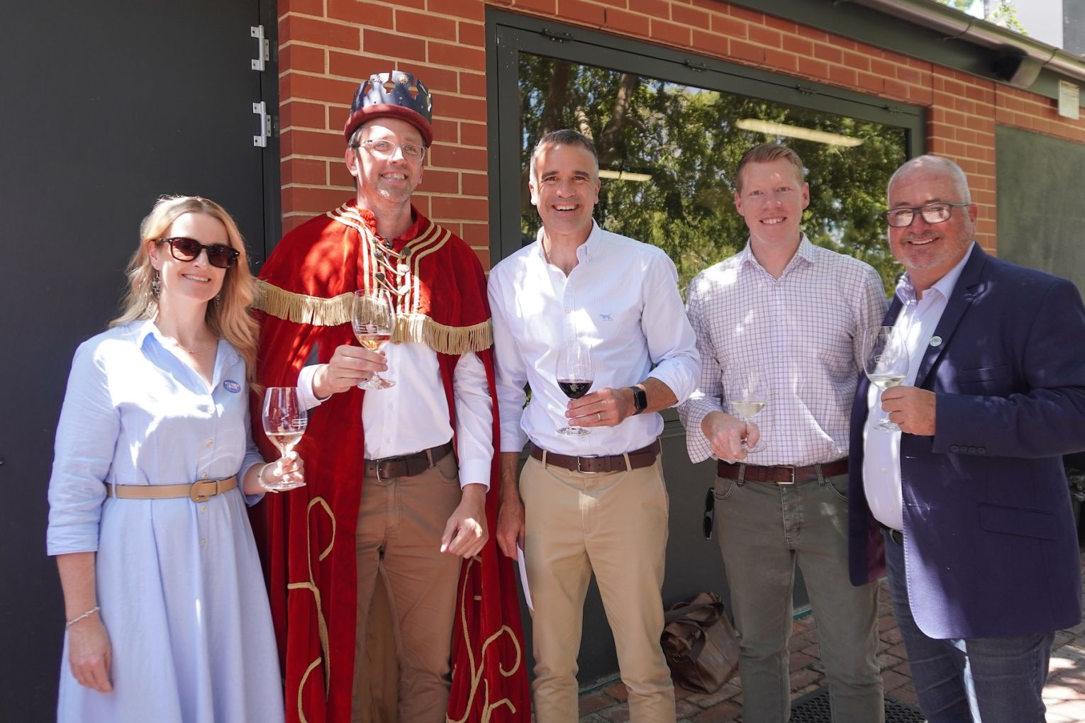 ErinLeggat, Paddy Gilhooly, Peter Malinauskas, Joe Szakacs and LeonBignall at the McLaren Vale Bell Ringing Ceremony. Photo: Supplied