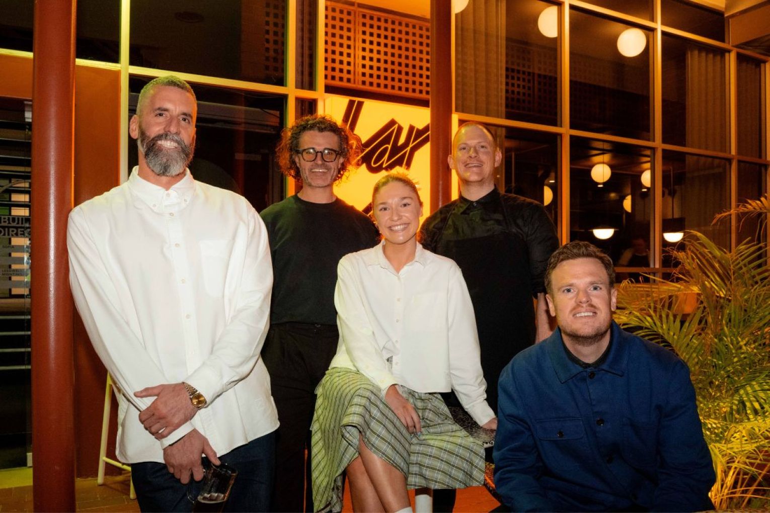 The team behind popular bistros Part Time Lover and Sofia have a new spot on Hutt Street. (L–R: Josh Baker, Luke Turton, Hannah Koch, Tom Robinson, Stewart Wesson) Pictures: Jack Fenby/supplied