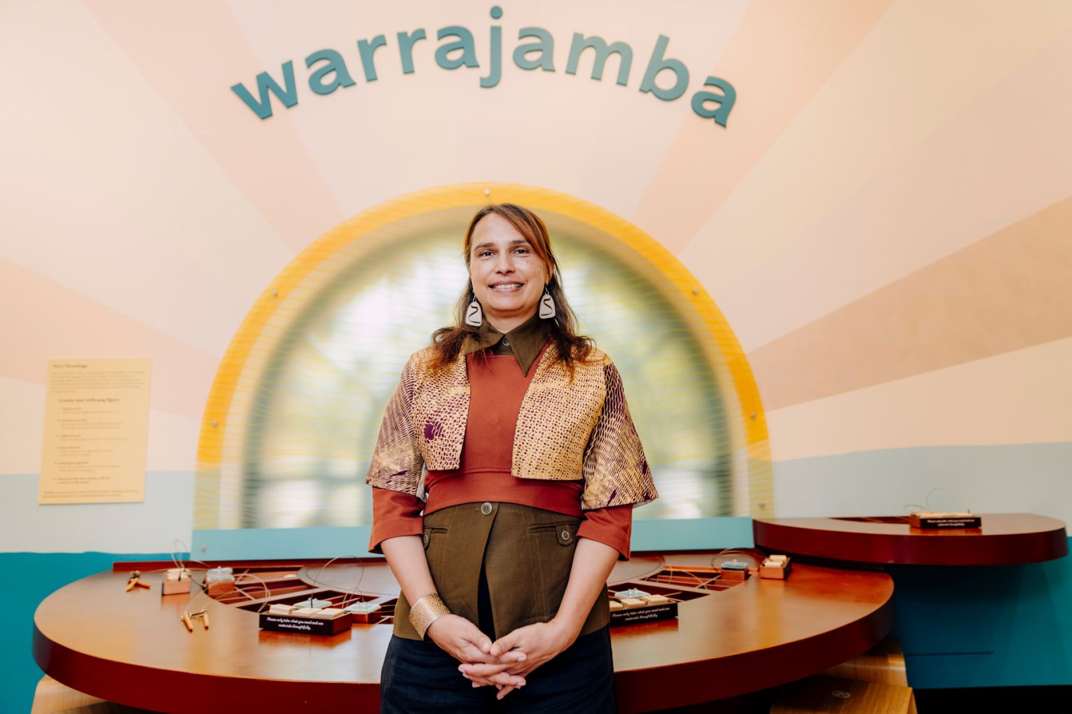 Delvene Cockatoo-Collins at Warrajamba at Museum of Brisbane. Credit: Joe Ruckli