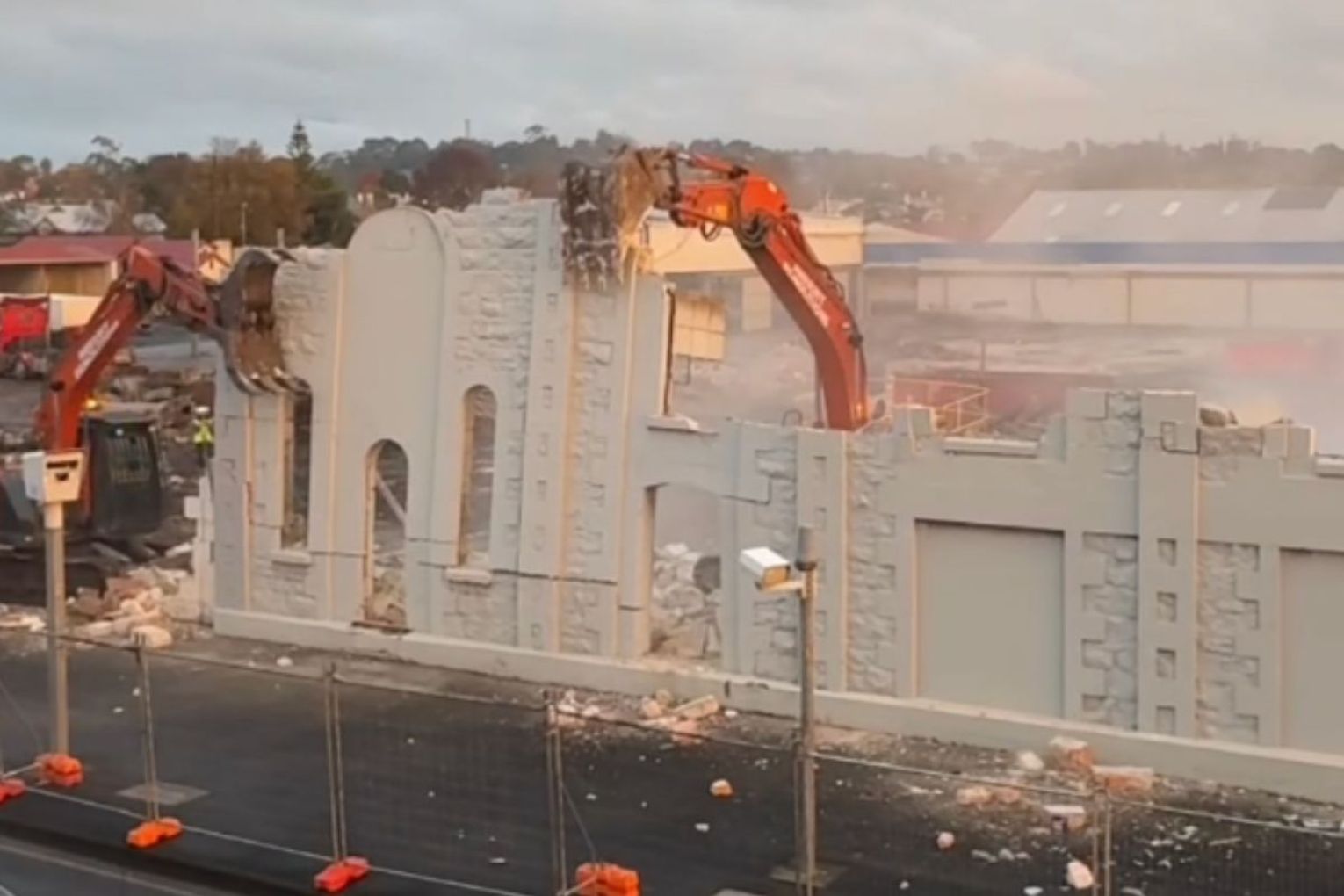 A 140-year-old facade in Mount Gambier has been destroyed despite community backlash. Photo: Facebook.