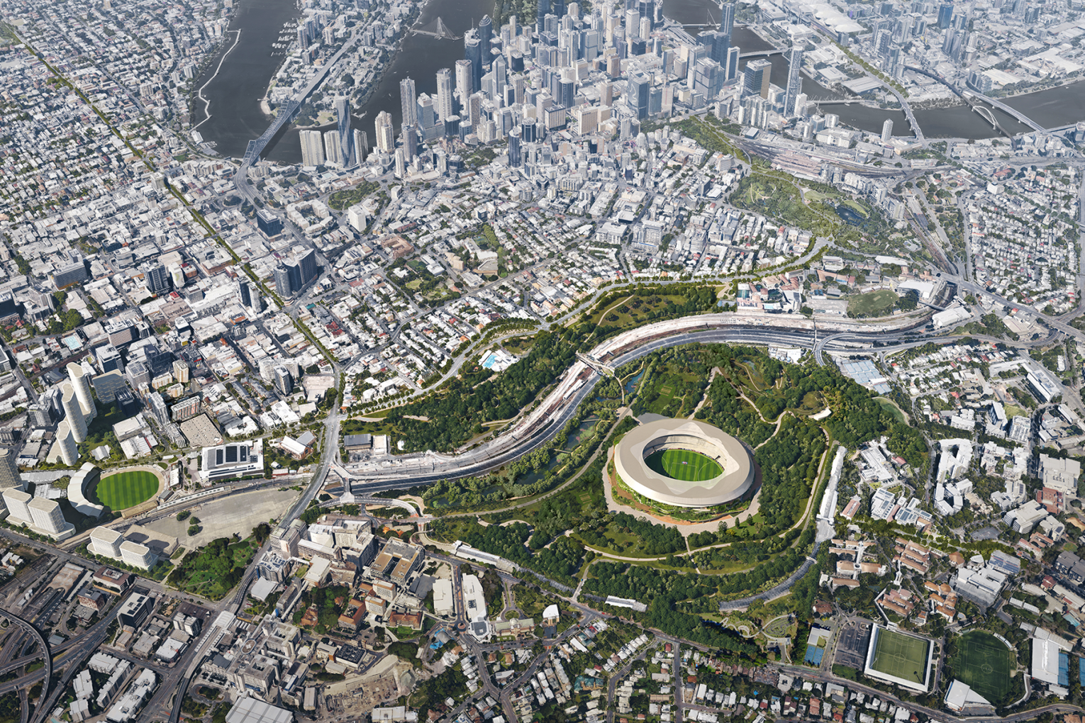 Artist's impression of early concept designs for Victoria Park Stadium | Credit: Delivering 2032 and Beyond