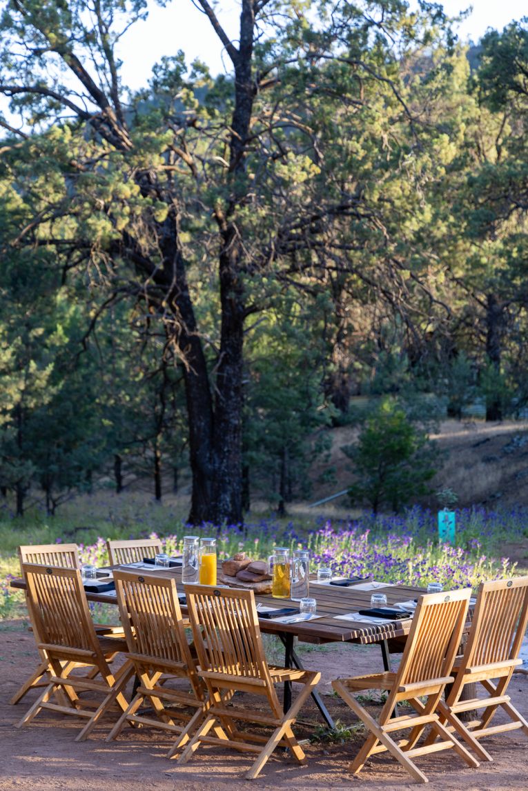 The table set for breakfast at Arkaba's Elder Range bush camp.