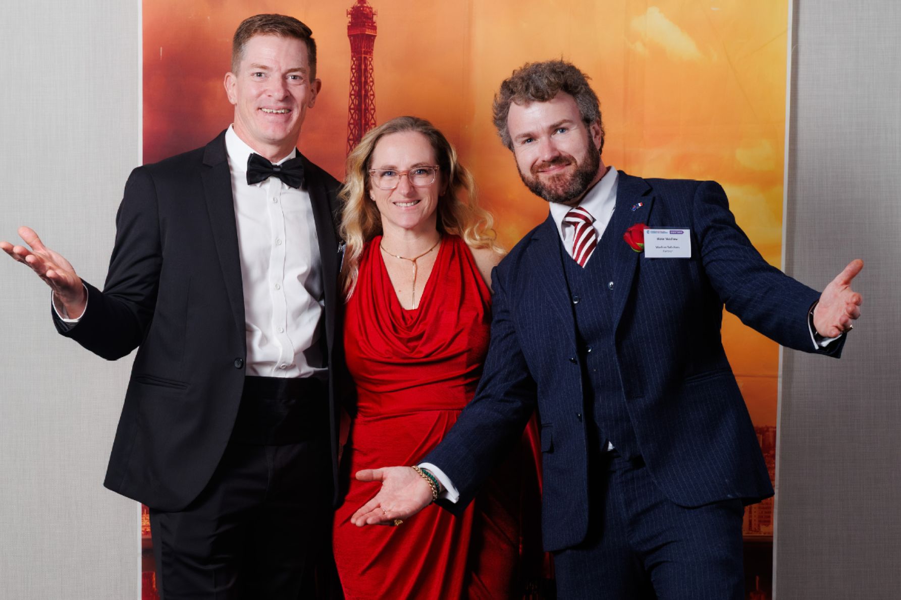Damien and Elodie Derlique with Blake Wadlow