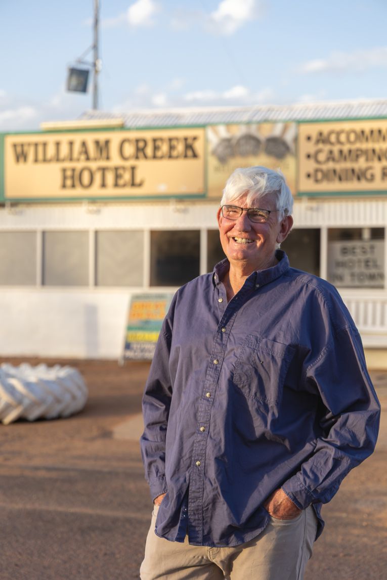 Outback tourism stalwart and bush pilot Trevor Wright, the founder of Wrights Air, has called William Creek home for 35 years.