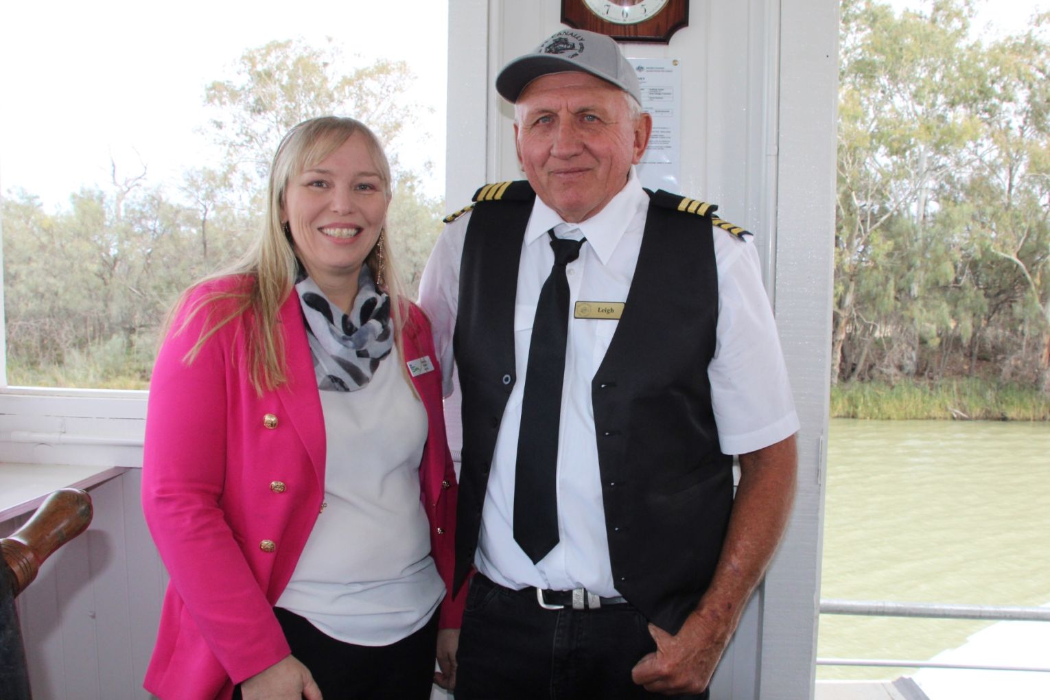 Mid Murray Mayor Simone Bailey and PS Canally volunteer captain Leigh Hausler. Picture: Christine Webster