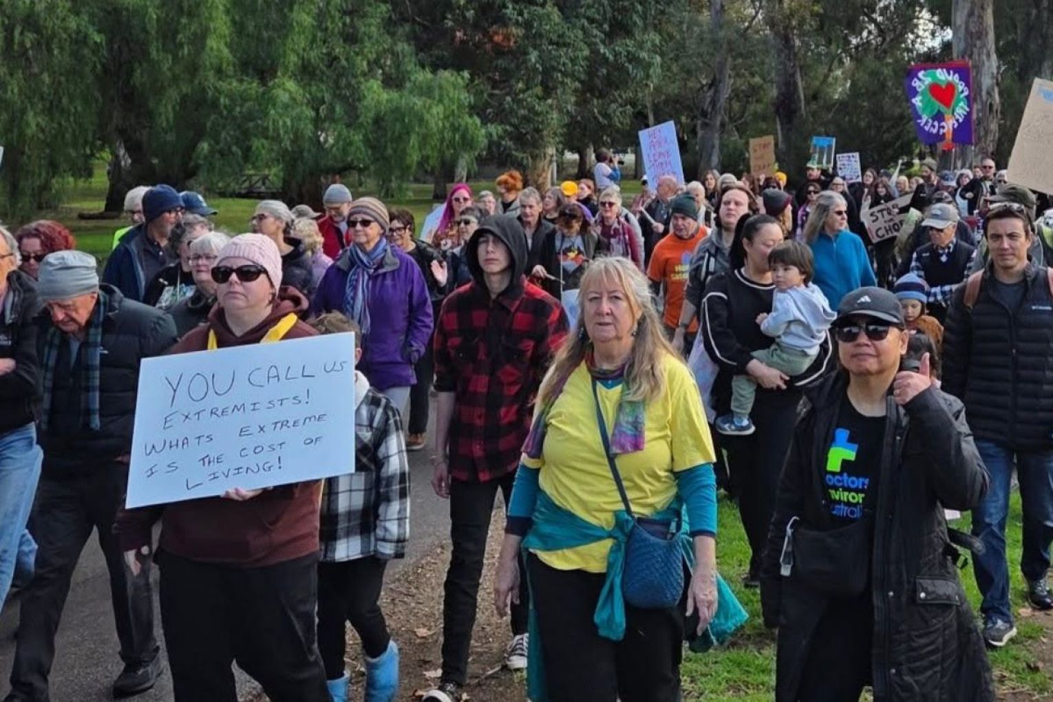 Concerns are being raised about groundworks starting in the park lands without enough consultation. Protests over new works for the MotoGP were held on the weekend. Picture: Facebook