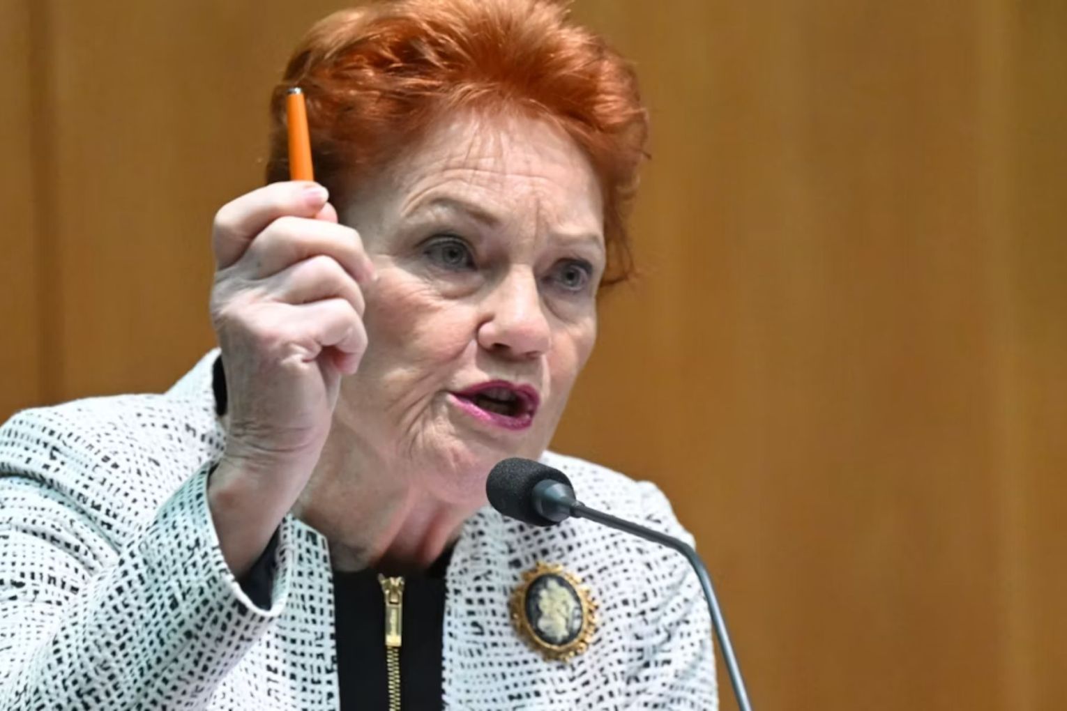 One Nation leader Pauline Hanson is prepareting to address the National Press Club. Picture: Lukas Coch/AAP
